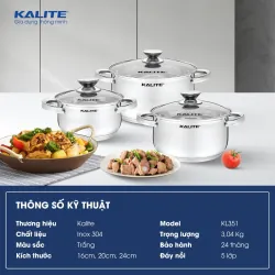 KALITE KL351 – Bộ nồi 3 size cho mọi nhu cầu nấu nướng 722707