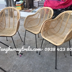 Ghế chân sắt cafe mây tre 443508