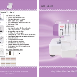 Máy vắt sổ gia đình NCC LB42C chập-nhún bèo-cuốn biên-vắt sổ-Chính hãng công ty 526052