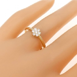 【Tái chế】Nhẫn kim cương K18YG hình hoa 0.15CT 673125