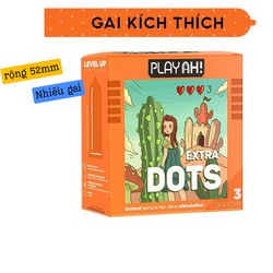 Bao Cao Su PlayAh Extra Dots Thêm Gai Hộp 3 size 52mm nhiều gai 179060