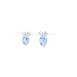 K14WG Heart Synthetic Quartz Earrings - Hàng hiệu Authentic 867383