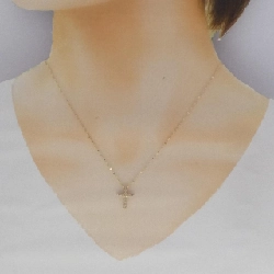 K18YG Dây chuyền kim cương chéo 0.30CT - Hàng hiệu chính hãng 857034