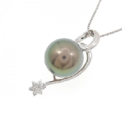 K18WG Ngọc trai đen dây chuyền 10.4mm - Hàng hiệu Authentic 856957