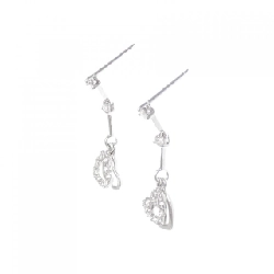 K10WG Bông tai hình trái tim kim cương 0.20CT - Hàng hiệu Chính hãng 868801