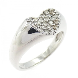 Nhẫn kim cương pavé hình trái tim K18WG 0.30CT