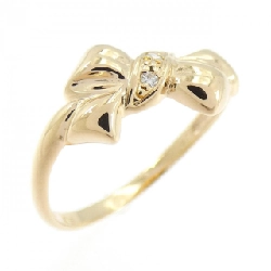 Nhẫn kim cương K18PG hình ruy băng 0.016CT