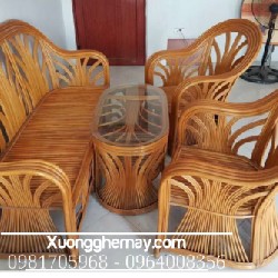 Sofa mây tre đan truyền thống cho phòng khách gia đình 60490