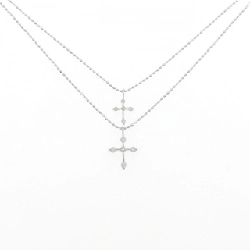 K18WG Dây chuyền kim cương chéo 0.15CT - Hàng hiệu Chính hãng