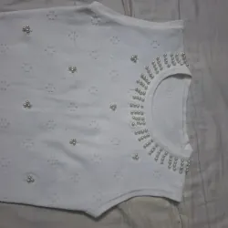 Đầm len đính đá màu trắng size S (44-50kg)  749162