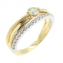 Nhẫn kim cương K18YG/PT900 0.180CT