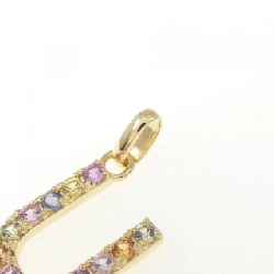 K18YG Chữ cái U Mặt dây chuyền Sapphire 0.20CT - Hàng hiệu Chính hãng 865564