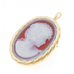 K18YG Mặt đá cam kết - Hàng hiệu Authentic 873793