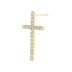 Bông tai Biジュードエム hình chữ thập 0.25CT một bên - Hàng hiệu Authentic 844018