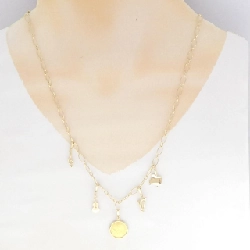 K18YG(枠) Dây chuyền đồng xu - Hàng hiệu Authentic 858618