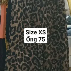 Quần da beo ống rộng size XS