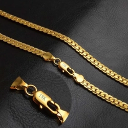 Dây chuyền mạ vàng 18K Thép không gỉ Unisex nam & nữ 329283