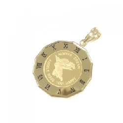 K18YG(枠) Đồng xu mặt dây chuyền - Hàng hiệu Authentic