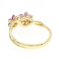 Nhẫn ruby K18YG hoa 668966