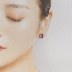 K18WG Bông tai Ruby - Hàng hiệu Chính hãng 867560
