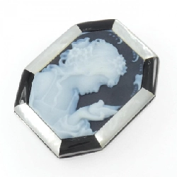 K18WG Mã Não Cameo Brooch - Hàng hiệu Chính hãng