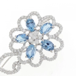 K18WG Aquamarine Brooch 2.28CT - Hàng hiệu Chính hãng 872169