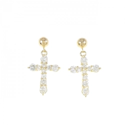 K18YG Bông tai kim cương chéo 1.00CT - Hàng hiệu Chính hãng