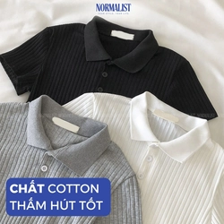 Áo Polo nữ Normalist co giãn bền form, chất coton mềm mại thoáng da 315937