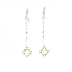 K18YG Bông tai kim cương 0.08CT - Hàng hiệu Chính hãng