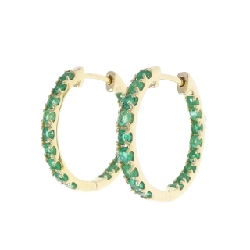 K18YG Bông tai Ngọc lục bảo 1.20CT - Hàng hiệu Chính hãng 867683