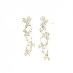 Bông tai kim cương K18YG/K18WG hình cỏ ba lá 0.250CT - Hàng hiệu chính hãng 867681