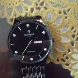 Đồng hồ nữ SUNRINGO kim loại dây đeo thép không gỉ đen 1031734