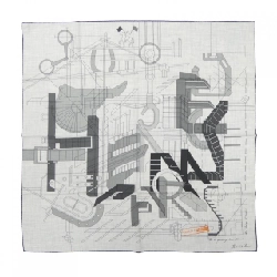 HERMES Hermès Permi de Construire H104063T Carré H100 Khăn choàng - Hàng hiệu Chính hãng