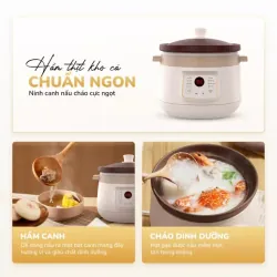 Nồi kho hầm đa năng UNIE USC308 dung tích 3L, lòng nồi gốm tử sa, 8 chức năng kho hầm 593129