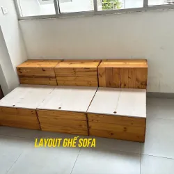 Giường kết hợp thùng để đồ - Gỗ thông pallet 1017813