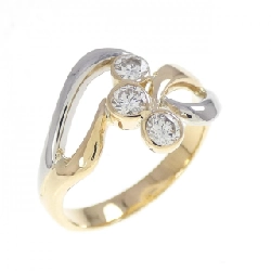 Nhẫn kim cương K18YG/PT900 0.30CT - Hàng hiệu Authentic