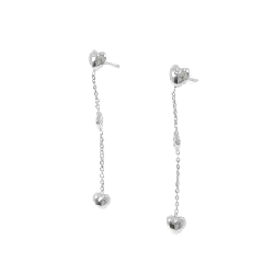 K18WG Bông tai kim cương hình trái tim 0.02CT - Hàng hiệu Chính hãng 870672