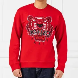 Áo sweatshirt Kenzo đỏ thêu hình đầu hổ lớn size L 757195