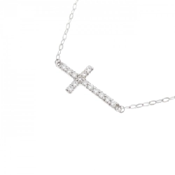 K18WG Dây chuyền kim cương chéo 0.10CT - Hàng hiệu Chính hãng 860378