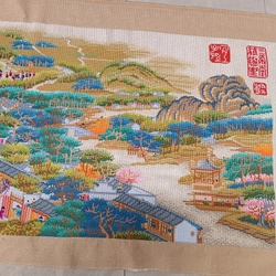 Tranh thêu chữ thập thành phẩm Cô Tô Phồn Hoa Đồ 225x70cm 495669