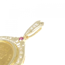 K18YG(khung) Mặt dây chuyền đồng xu ruby - Hàng hiệu Authentic 866550