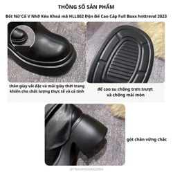 Giày Boot nữ bốt nữ cổ cao chữ V, độn đế New 100% 343370