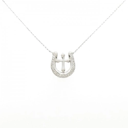 Dây chuyền kim cương hình móng ngựa × chữ thập PT900/PT850 0.10CT - Hàng hiệu Chính hãng