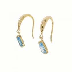 K18YG Blue Topaz Earrings - Hàng hiệu Authentic 877041