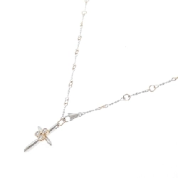 K18WG/K18PG Dây chuyền kim cương chéo 0.27CT - Hàng hiệu Chính hãng 865847