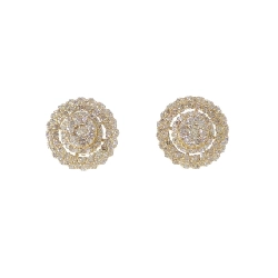 K18YG Bông tai kim cương 2.00CT - Hàng hiệu Chính hãng