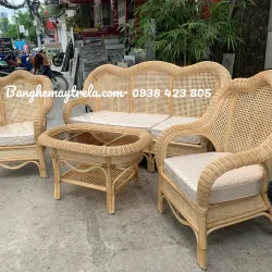 Sofa mây tự nhiên lưới mắt cáo- Bàn ghế mây tre 1017825