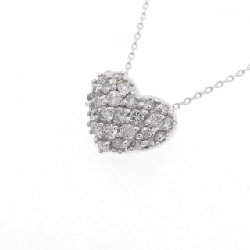 K18WG Pave Heart Diamond Necklace 0.5CT - Hàng hiệu Authentic 861701