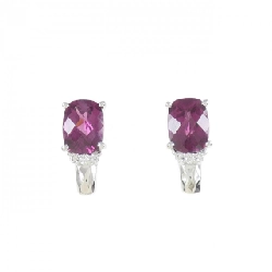 K18WG Garnet Bông tai 3.38CT - Hàng hiệu Chính hãng