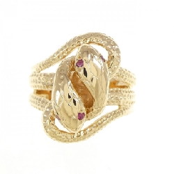 Nhẫn ruby K18YG hình rắn 670625